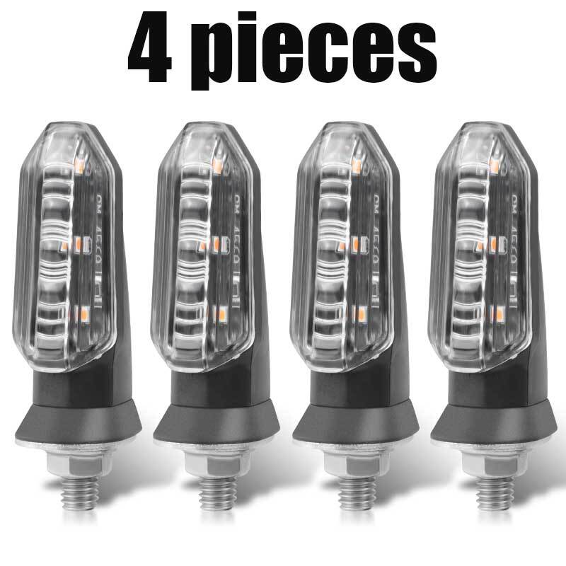 4X Universal Clear Mini LED Motorcycle Turn Signal Indicator Amber Blinker Light