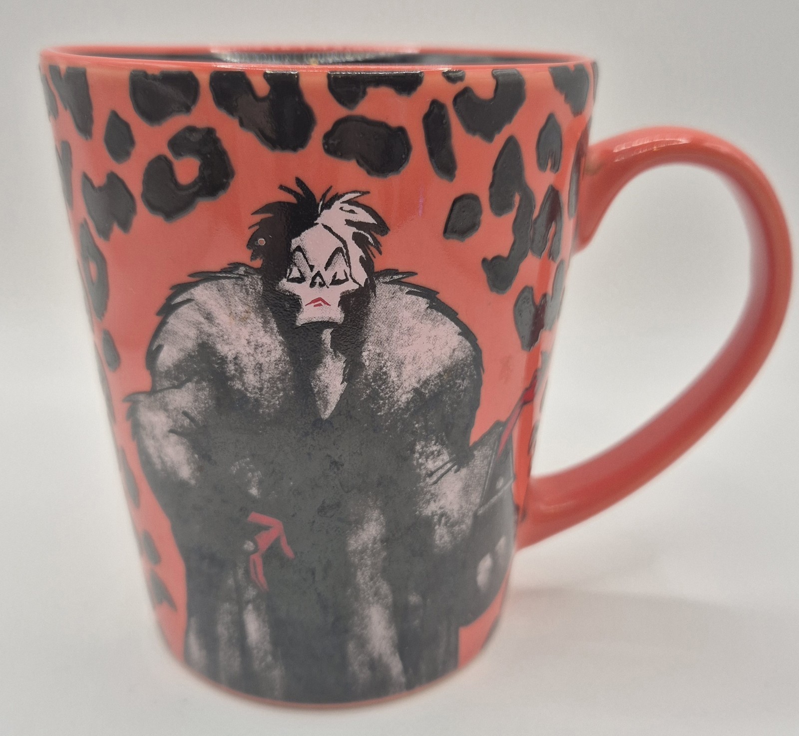 DISNEY CRUELLA DE VIL MUG ORANGE BLACK SPOTS FUNKO VILLAINS 101 DALMATIANS