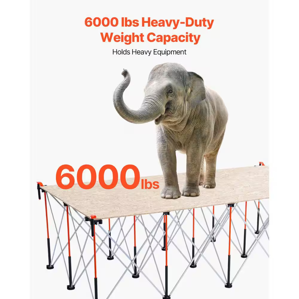 Portable Folding Workstand, 8.05 X 4.13 Ft. Collapsible Workbench, 6000 Lbs. Wei