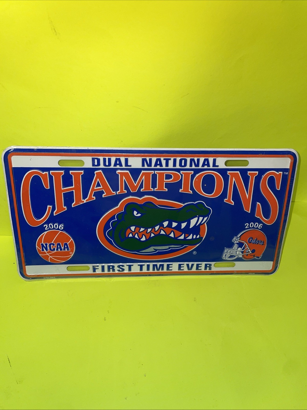 Florida Gators Dual 2006  Champions & Basketball Football License Plate New