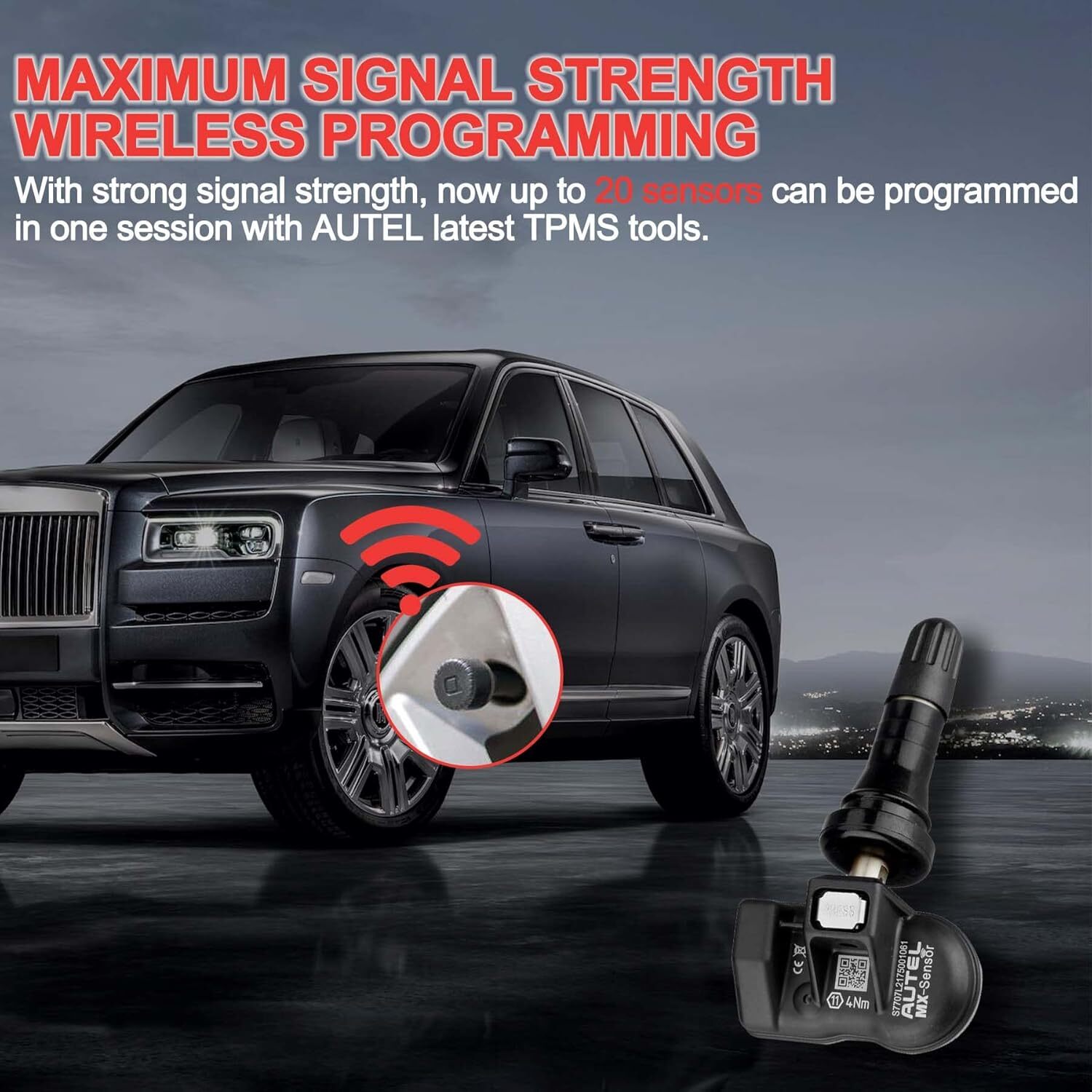 12PC Autel MX-Sensor 315&433MHz Programmable TPMS Universal Tire pressure Sensor