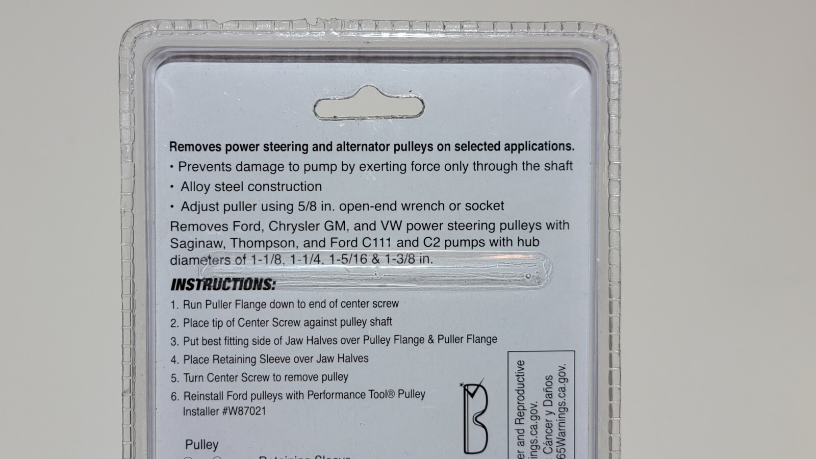 NEW! PT Performance Tools / Wilmar Steering / Alternator Pulley Pullers W87020