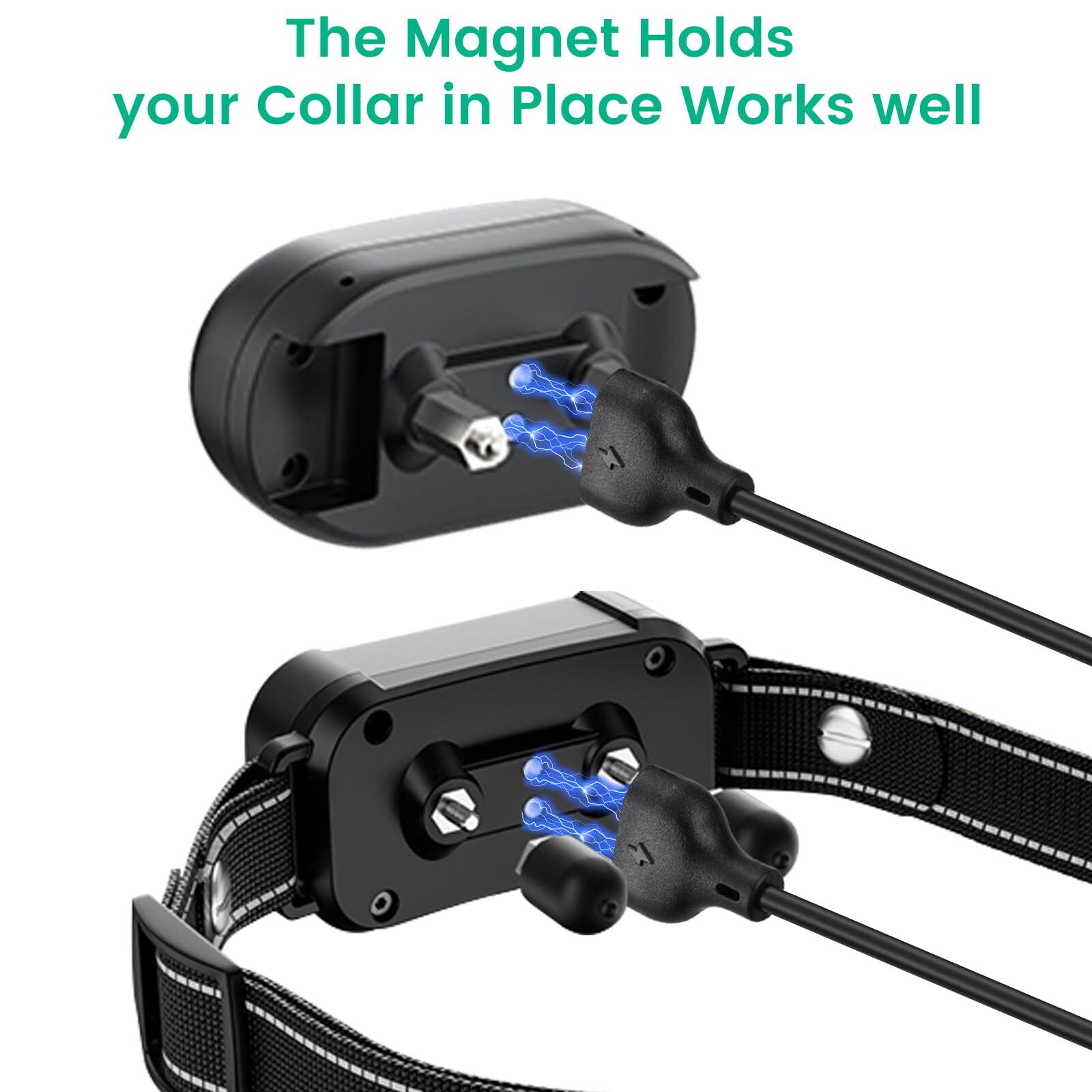 2-Pack Magnetic Charging Cable for Dog Training Collars Black Replacement