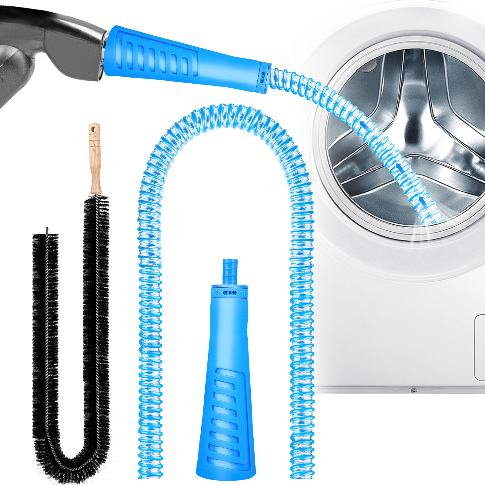Dryer Vent Cleaner Kit Vacuum Hose Gaps Attachment Lint Remover Brush Deep Clean