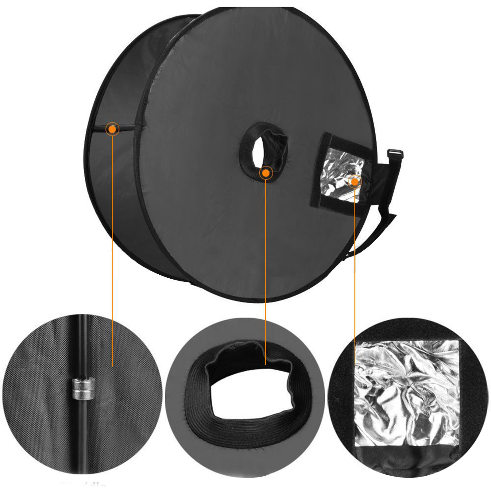 45cm Round Style Macro Portrait Softbox SpeedLite Flash Light Foldable Diffuser