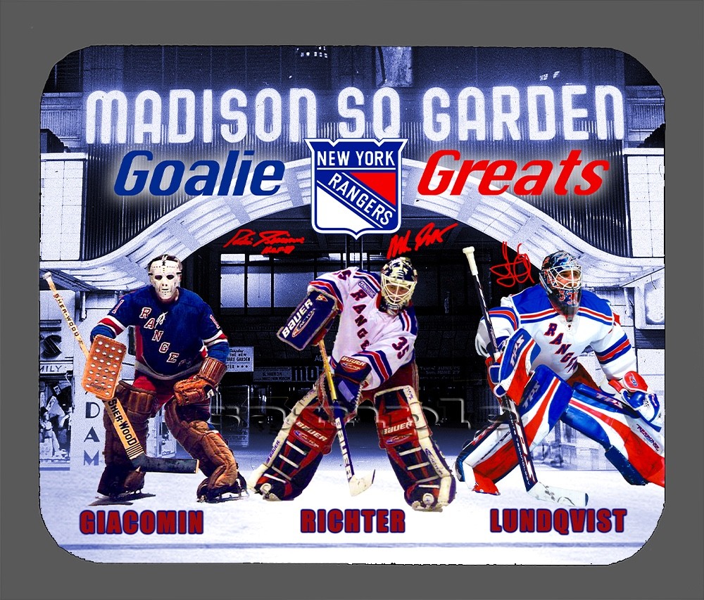 New York Rangers Goalie Greats Facsimile Autographed Mouse Pad Item#215