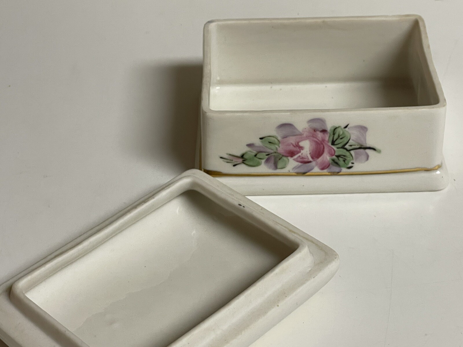 Weisley China Trinket Box with Rose