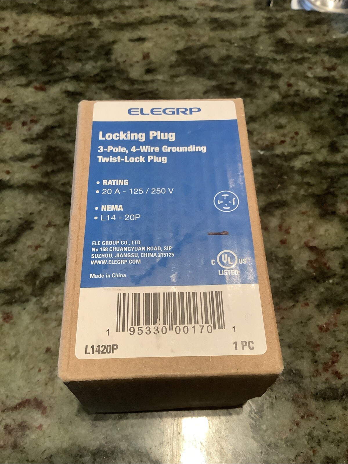 Twist Lock Plug NEMA L14-20P 20Amp 3 phase 4 Wire Grounding Plug