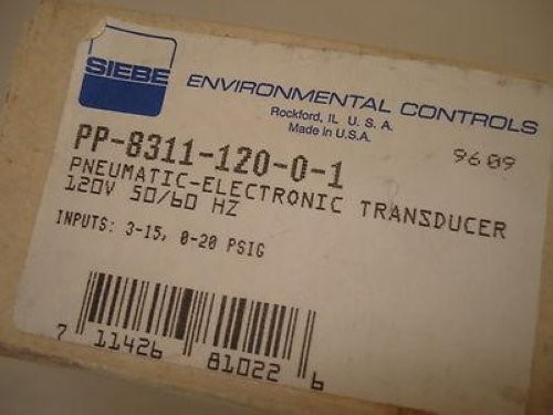 Siebe Environmental Controls PP-8311-120-0-1 Pneumatic Electrical Transducer