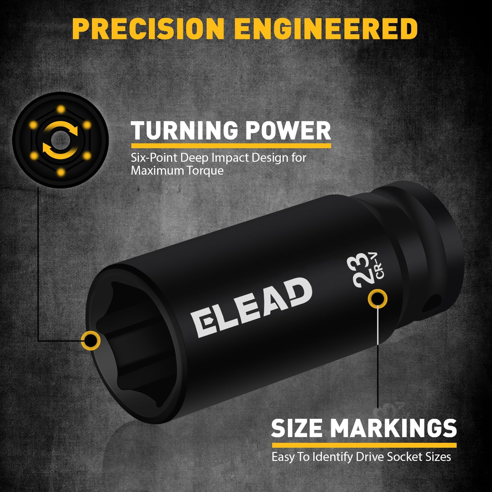 ELEAD 67 Piece 1/2" Drive Deep Impact 67pcs 1/2'' Socket Set