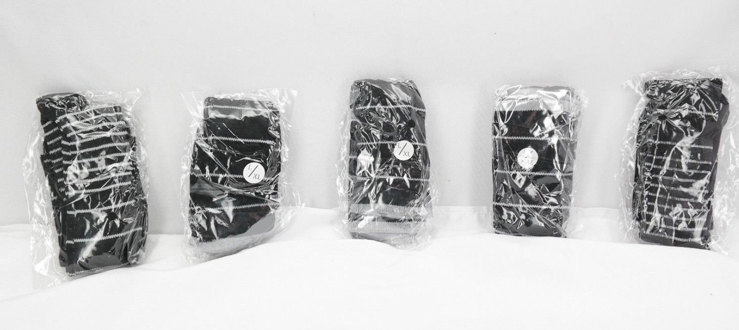 5 Pack L/XL Therapy Padded Support Compression Socks Black/Grey / TF