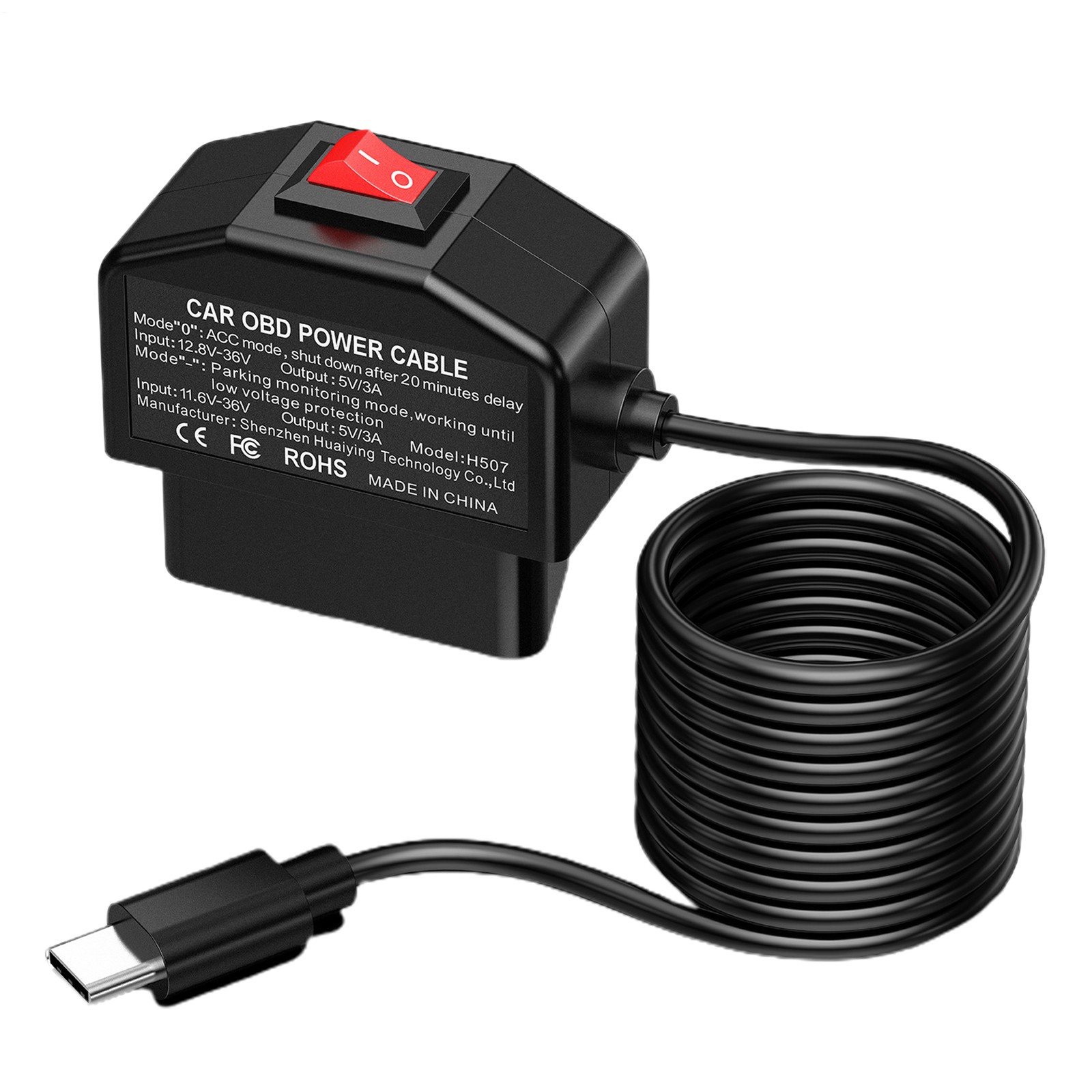 Driving Recorder OBD Cable, Driving Recorder USB C-type Hard Wired Kit