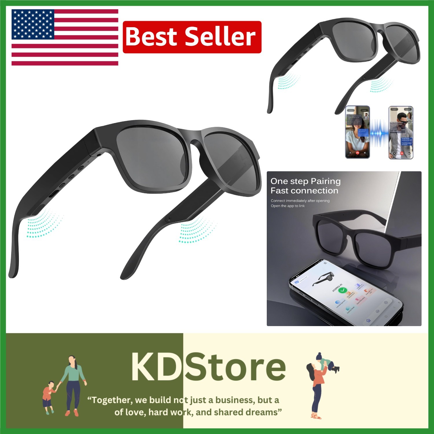 Stylish AI Translation Glasses for Effortless Conversations in 115 Languages
