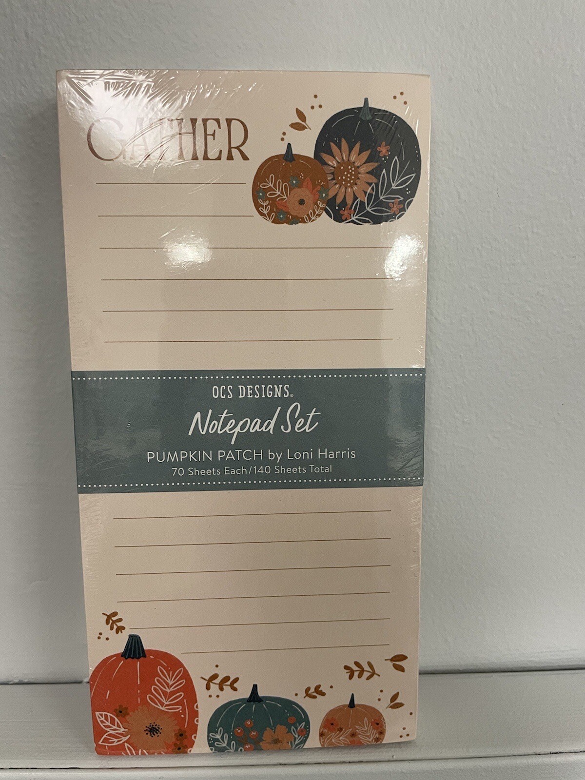Ocs Designs Graphic Pumpkin Patch Set of 2  70 Sheets Each/140 Notepads Set
