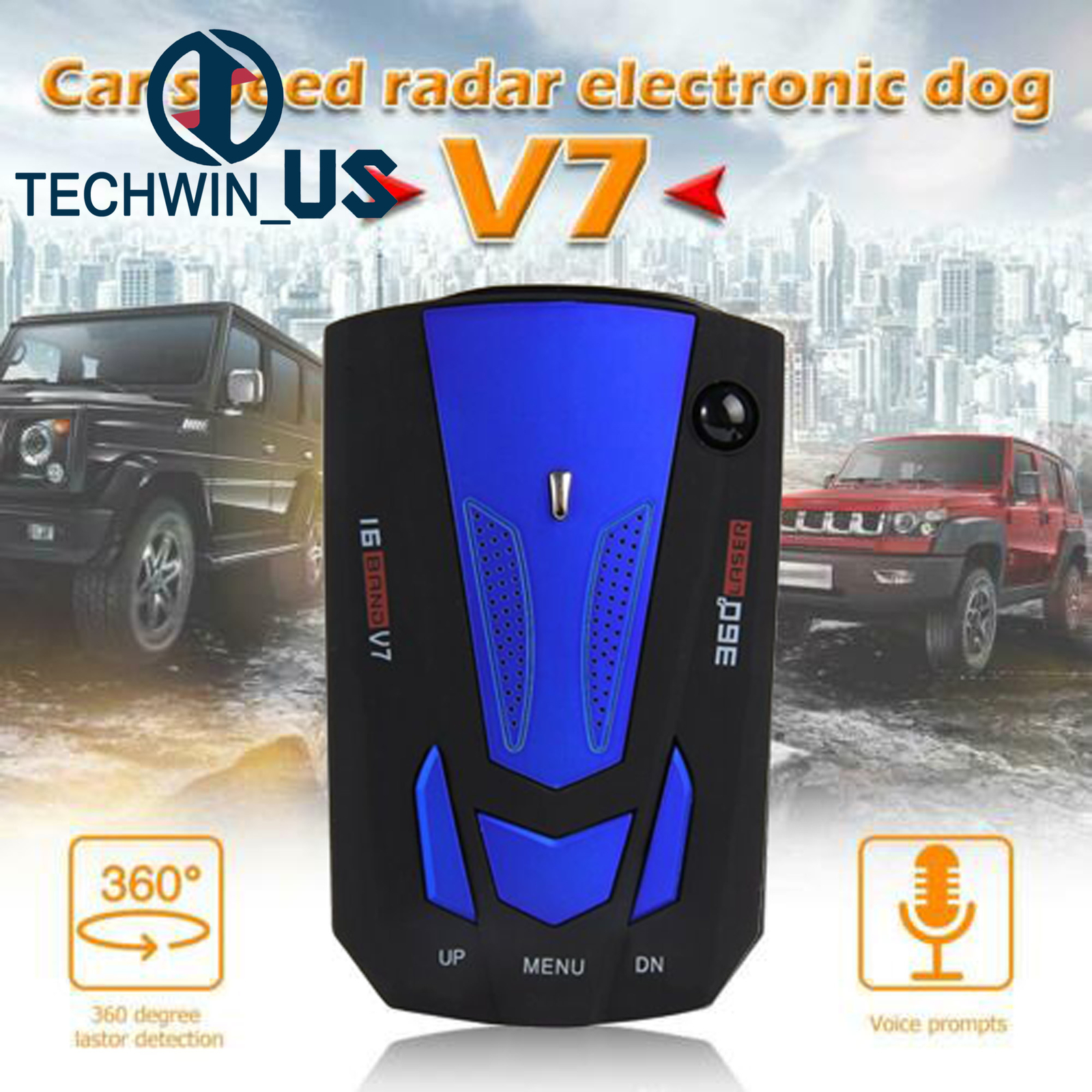 360 Degree Car Speed Limited Detection Voice Alert Anti Radar Detector Red UK