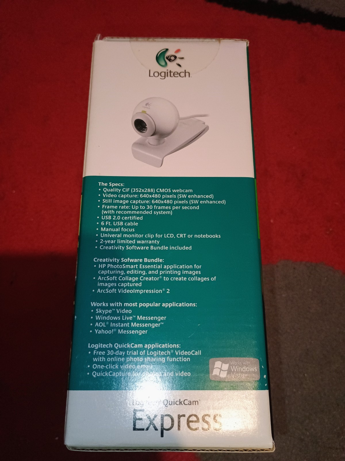 Logitech QuickCam Express USB Webcam Sealed New in Box Vintage Tech PC Retro
