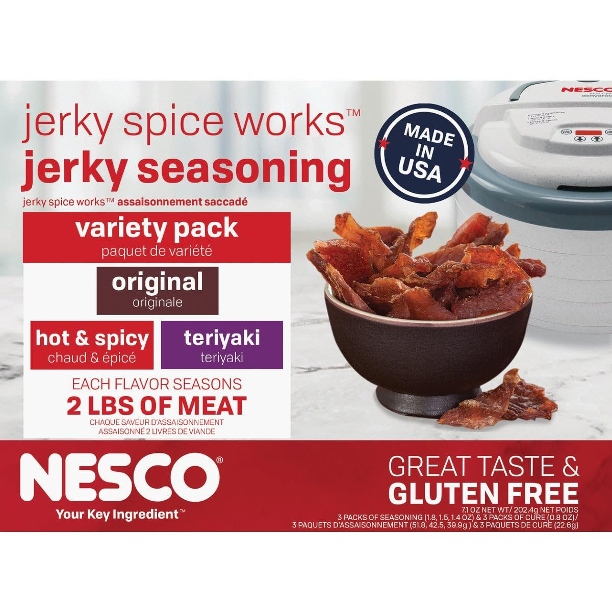 Jerky Spice Works Variety Pack, 3 Flavors, 6-Piece Assortment