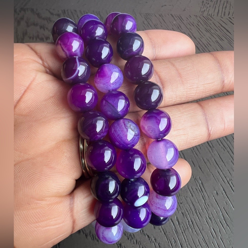 Purple lace agate 10mm 6.5’ (one)