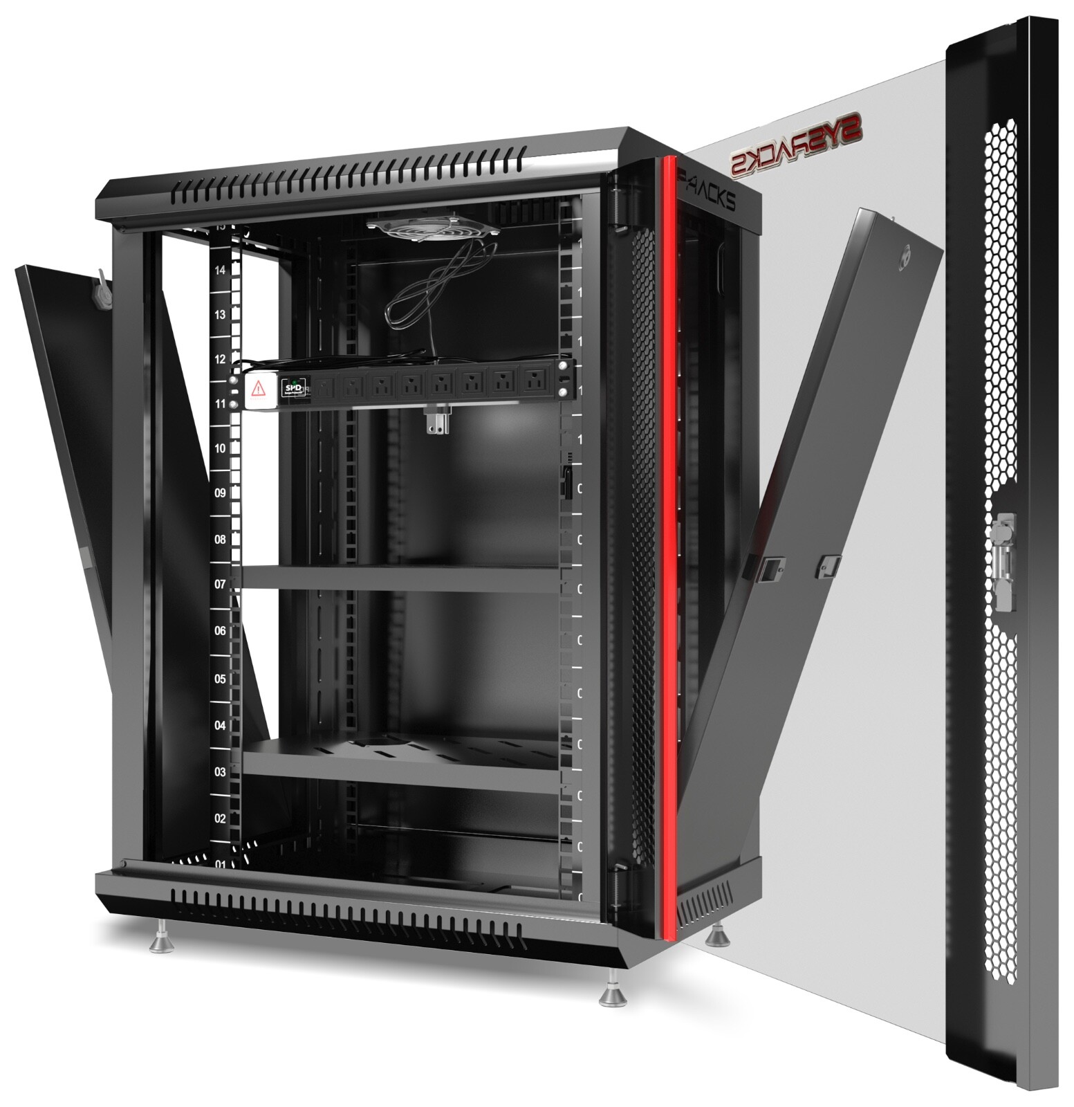 15U Sysracks Wall Mount IT Data Network Server Rack Cabinet Enclosure 18" Depth