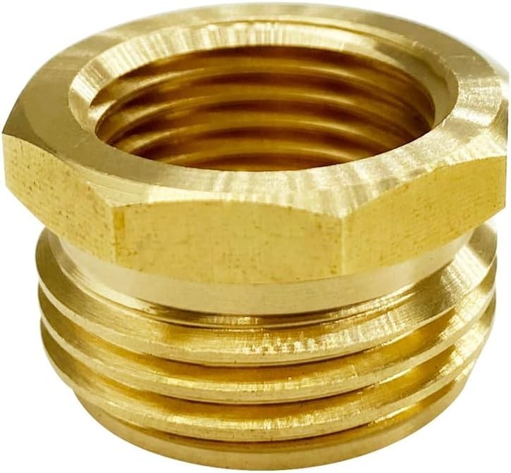 3/4" Male Garden Hose x 1/2" Female NPT Threaded Brass Bushing Fitting