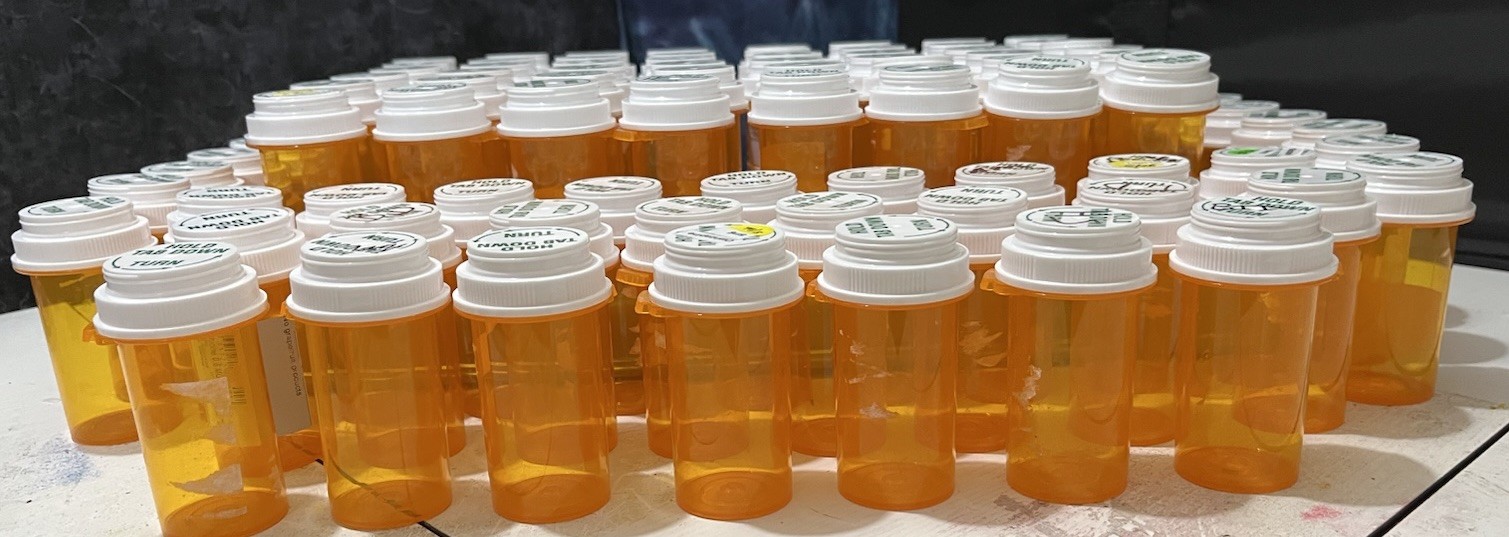86 amber polypropylene prescription pill bottles for Craft Storage Etc