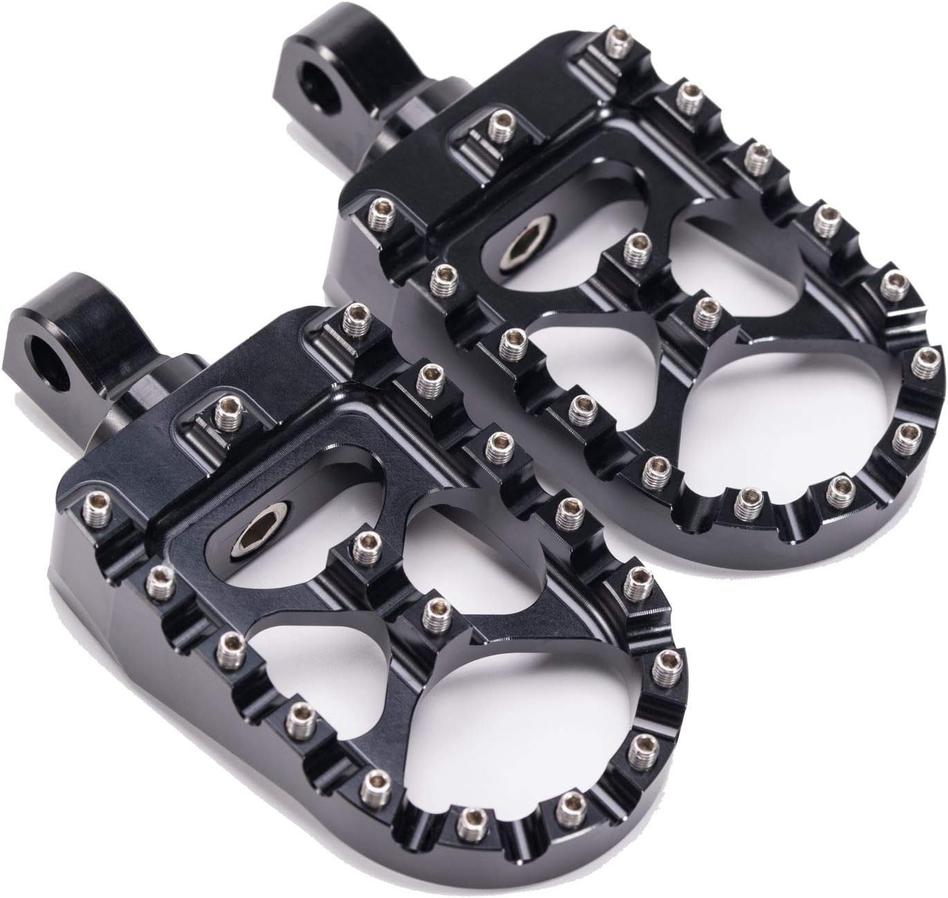 CNC Wide Foot Pegs 360° Roating MX Chopper Bobber Style for harley Dyna black