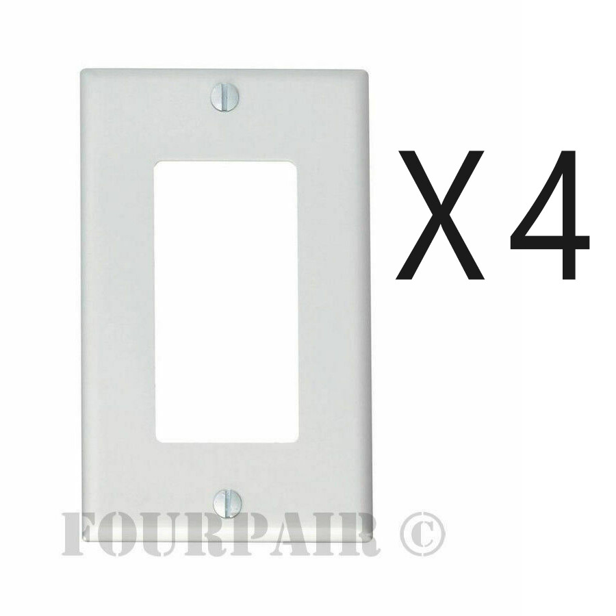 4 Pack - 1-Gang Decora Decorator Flush Wall Face Plate Outlet Cover GFCI White