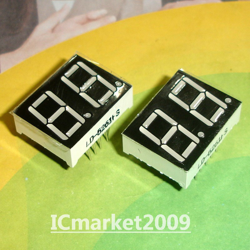 10 PCS 2 Digit 0.56 inch RED NUMERIC LED DISPLAY COMMON CATHODE 2 Bit,LD-5261AS