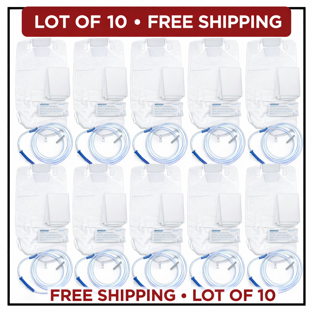10 KITS Medegen Gent-L-Kare Cleansing Enema Set 2562 1500CC