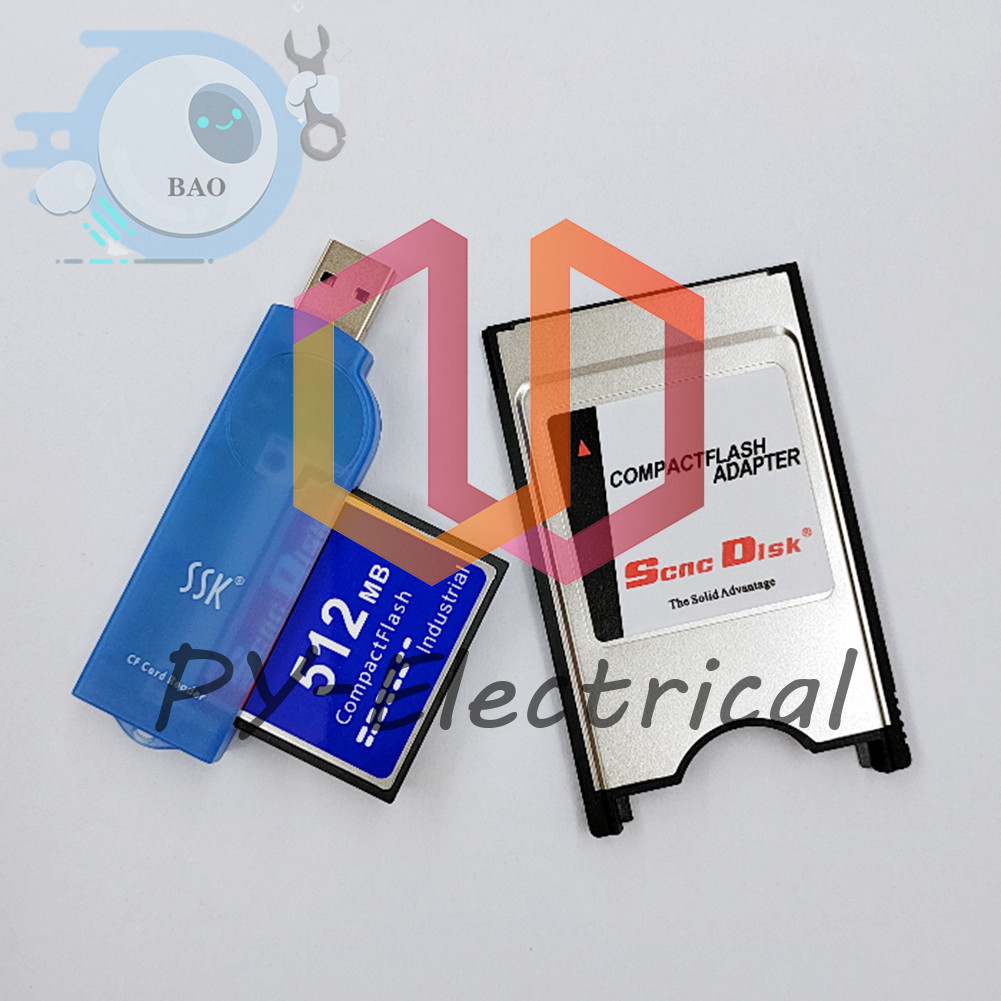 3 piece set NEW CNC 512MB CF CF card+CF-PCMCIA adapter+SSK USB2.0 card reader