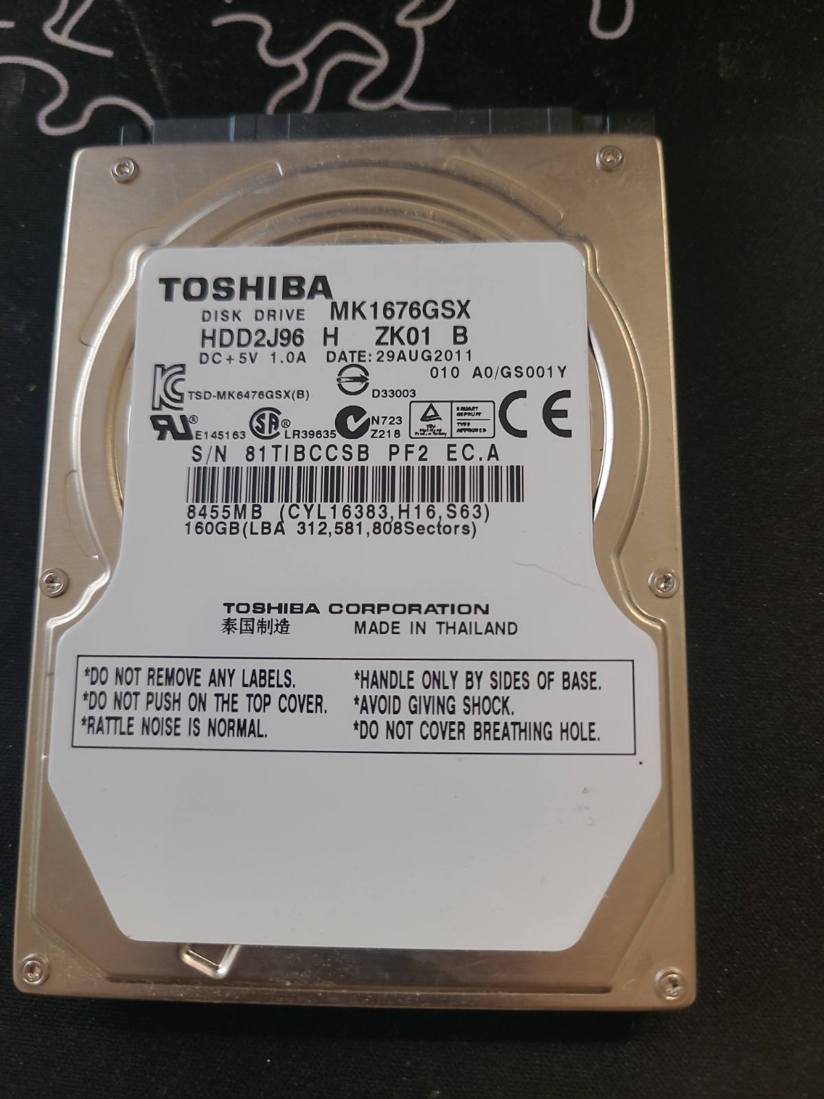 160GB Hard Drive HDD With Caddy For PlayStation 3 Ps3 Slim OEM Tested Hitachi