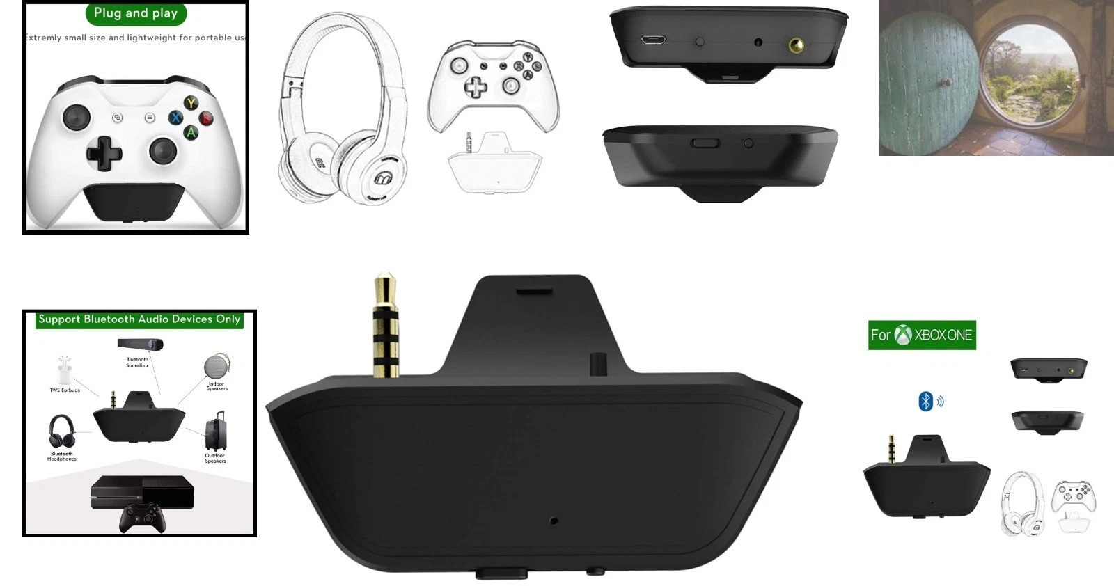 Compact Bluetooth Audio Adapter for Xbox Controllers - Fits AirPods & More