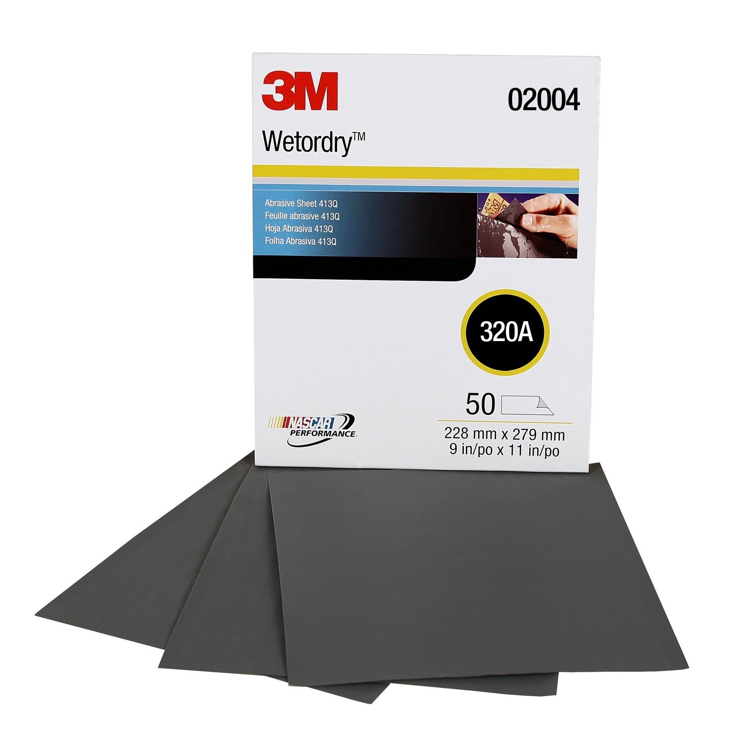 3M 02004 Wetordry 9 in x 11 in 320 Grit 413Q Abrasive Sanding Sheet (50/Box)