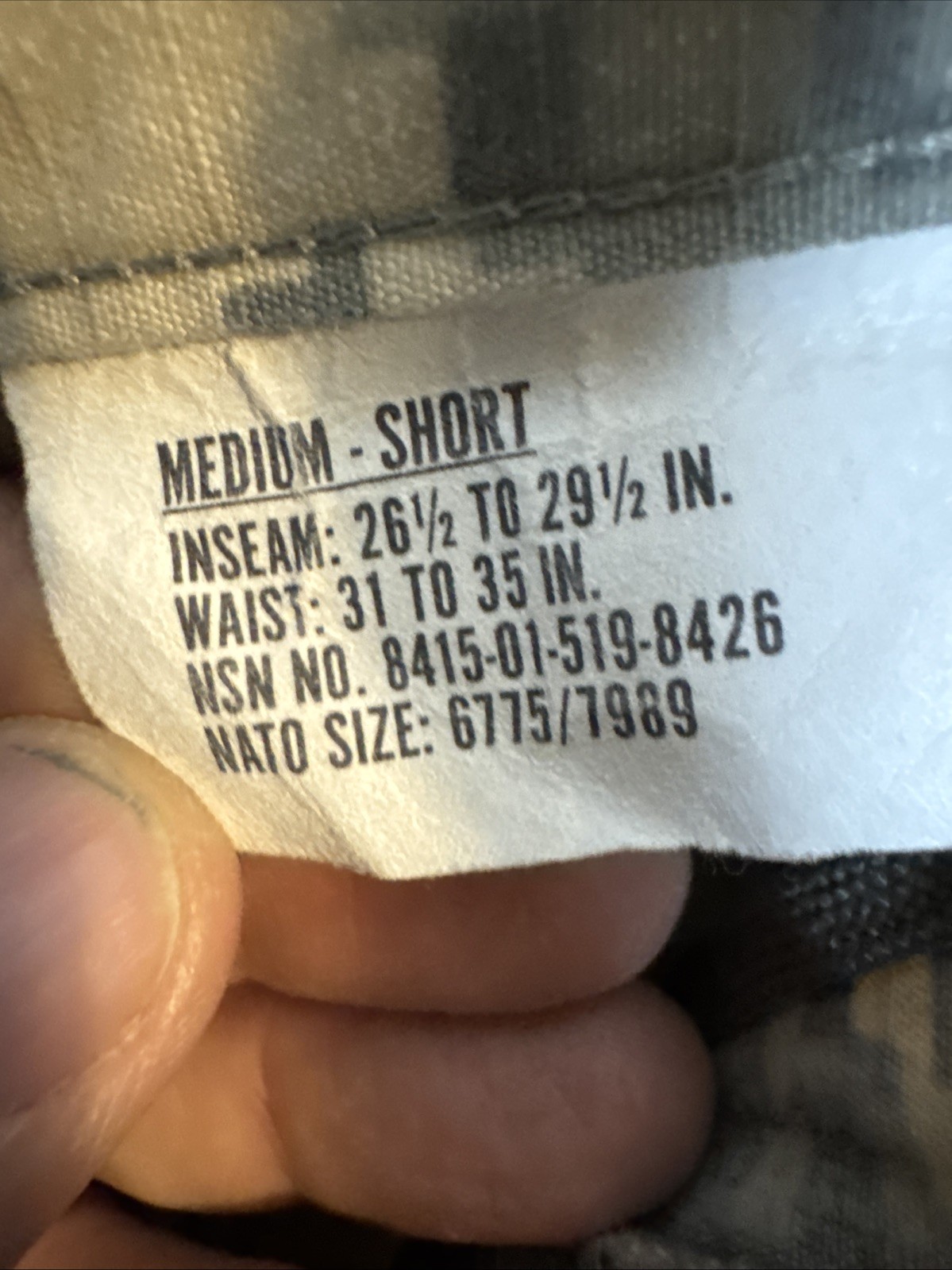 Medium Short - Army Combat Pants ACU Digital Camo USGI 5669