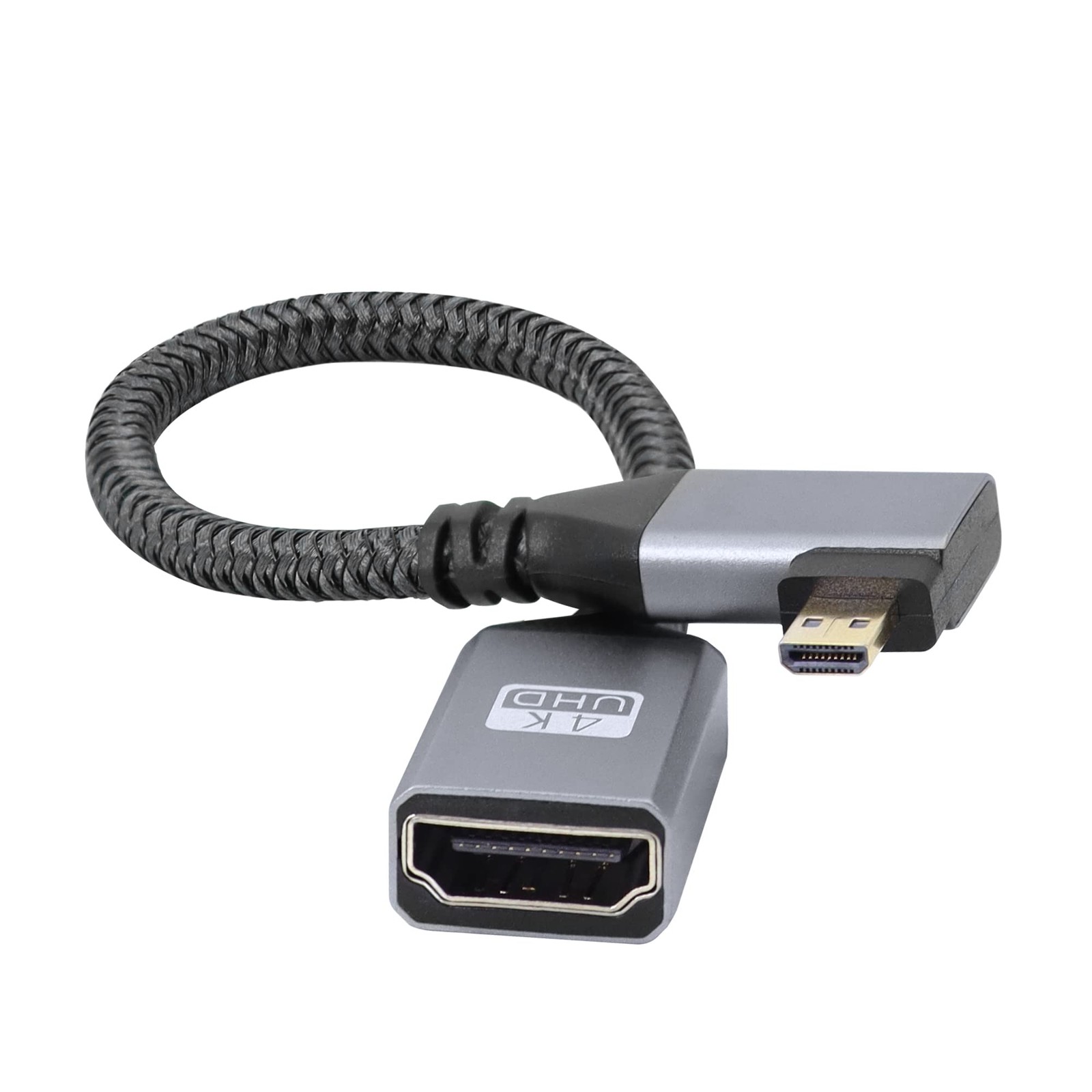 RIIEYOCA 4K Micro HDMI to Adapter Cable,Right Right Angle