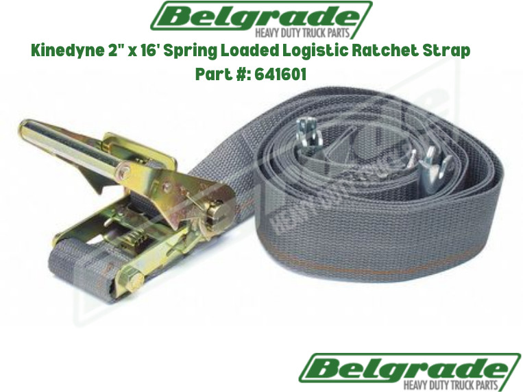 Kinedyne Genuine OEM 641601 2" by 16' Spring Loaded Logistic Ratchet Strap