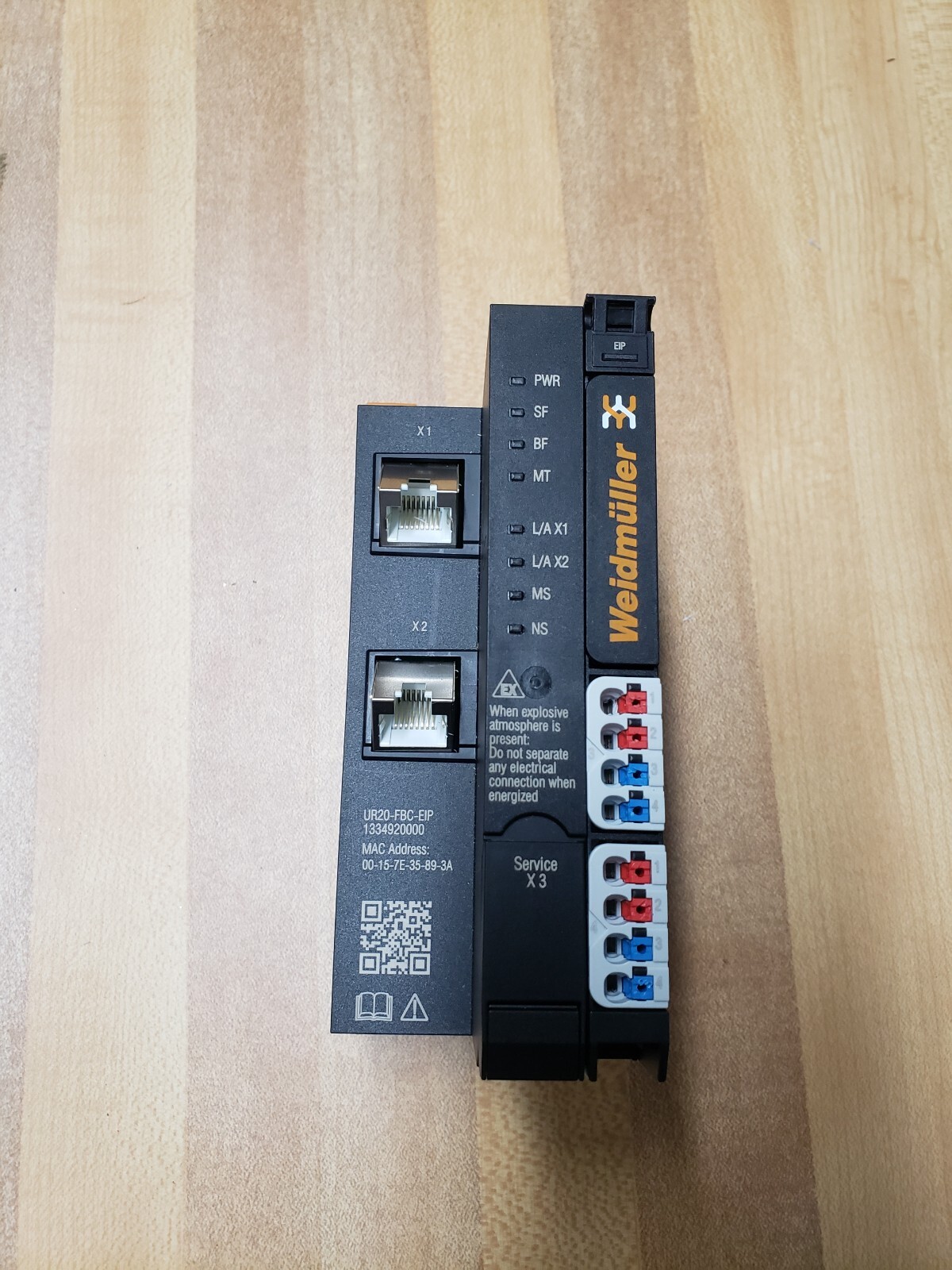 Weidmüller 1334920000 Remote I/O Fieldbus Coupler UR20-FBC-EIP With End Plates