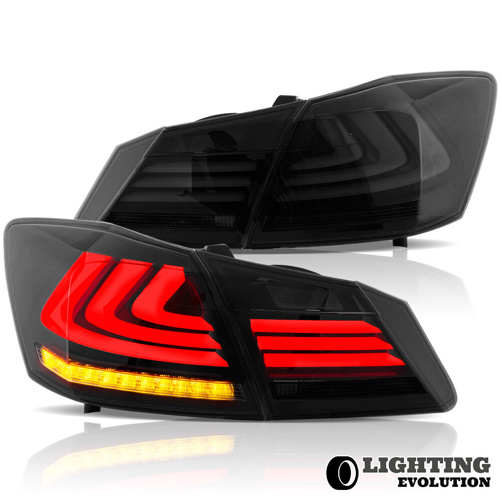 LED Tail Lights For 2013-2015 Honda Accord Full Smoke Lens LED Rear Lights A Set