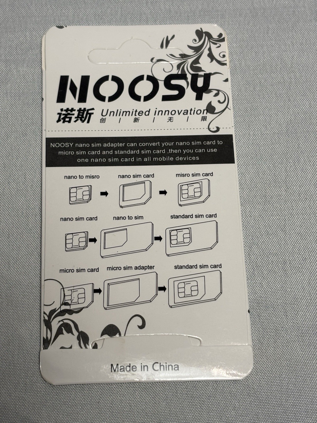 Noosy SIM Card Adapter Nano Micro Standard Converter Kit with SIM Tray Ejector