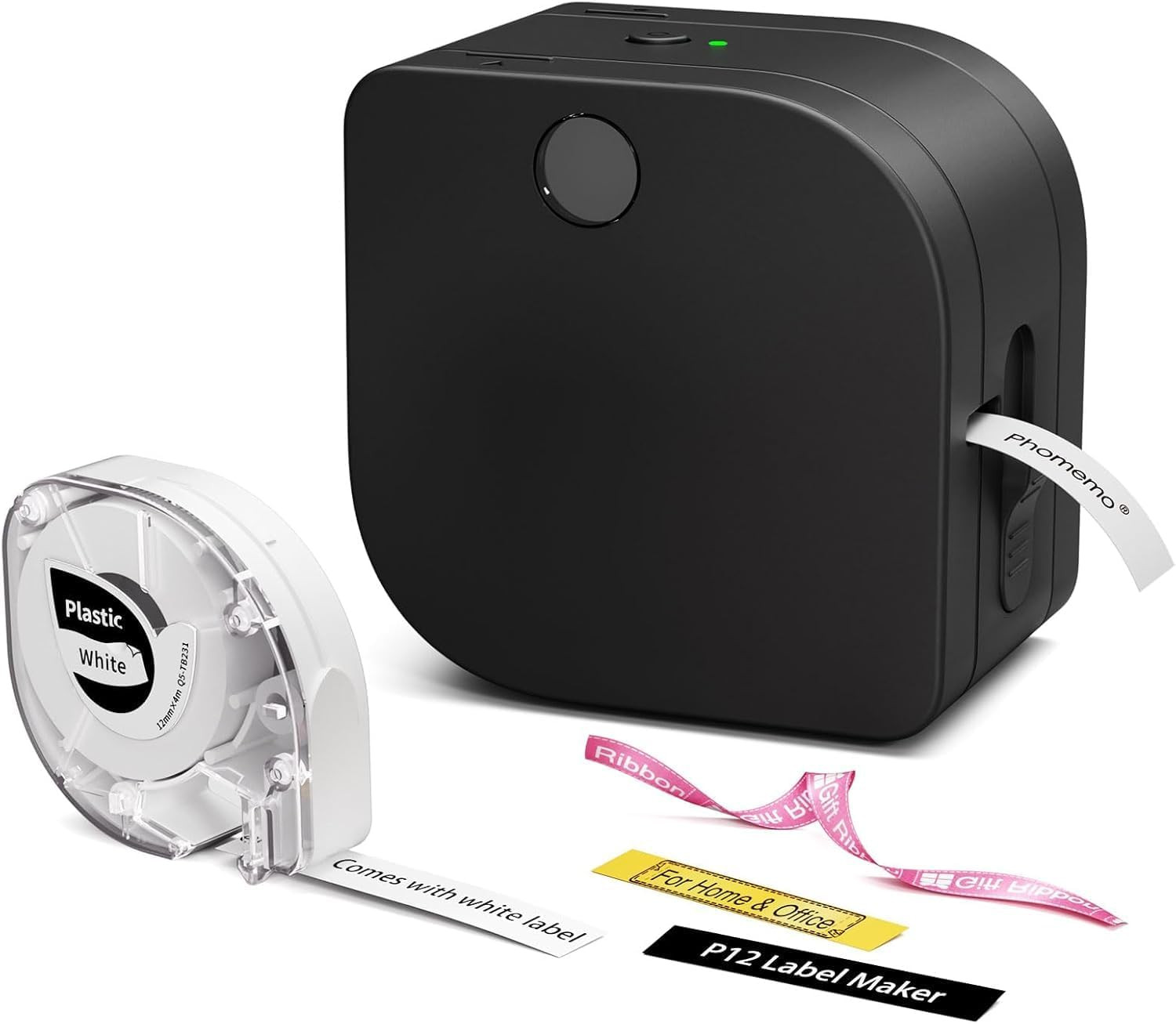 P12 Label Maker Machine with Tape, Bluetooth Small Thermal Label Printer with Mu