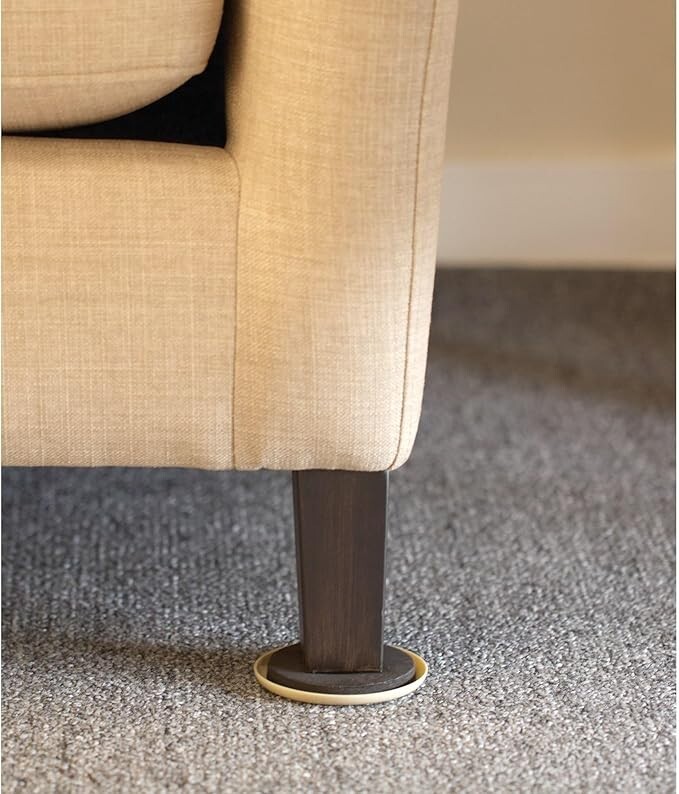 Duck Brand Plastic Carpet Furniture Sliders 3.5 inch Width Round, 4 Pack Brown