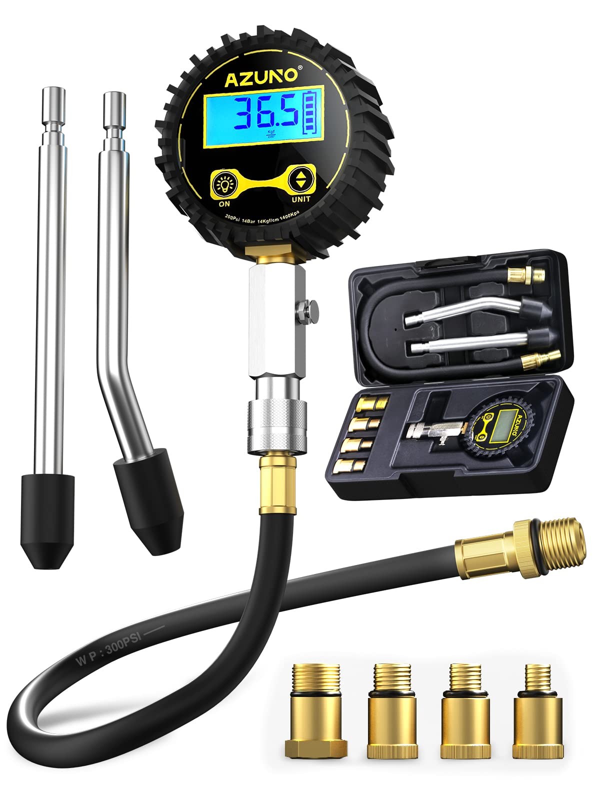 AZUNO Compression Tester Automotive, Digital Gauge Molded Case