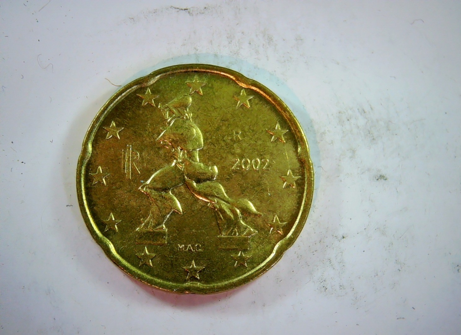 Italy 2002 20 Euro Cent Euro coinage (Italy) - 20 cent (Futurism sculpture) Coin