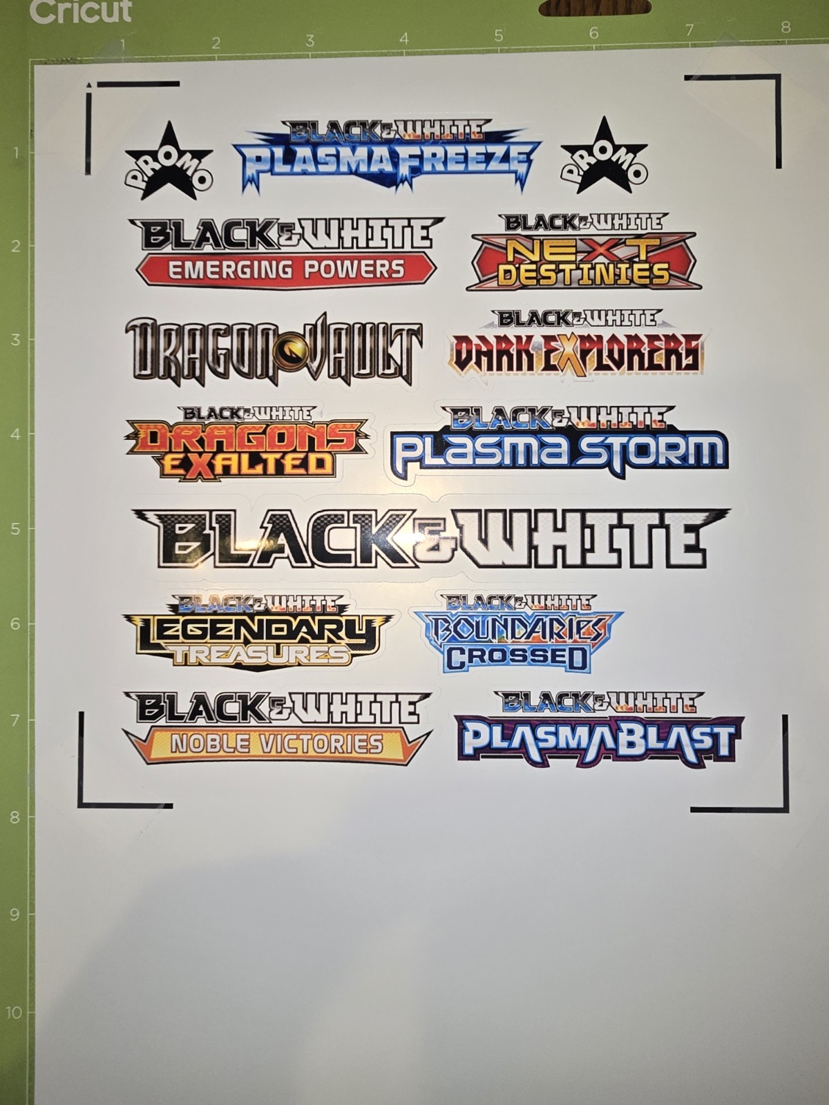 Black & White Pokemon TCG Binder Stickers For Master Sets! 14 Stickers 1"