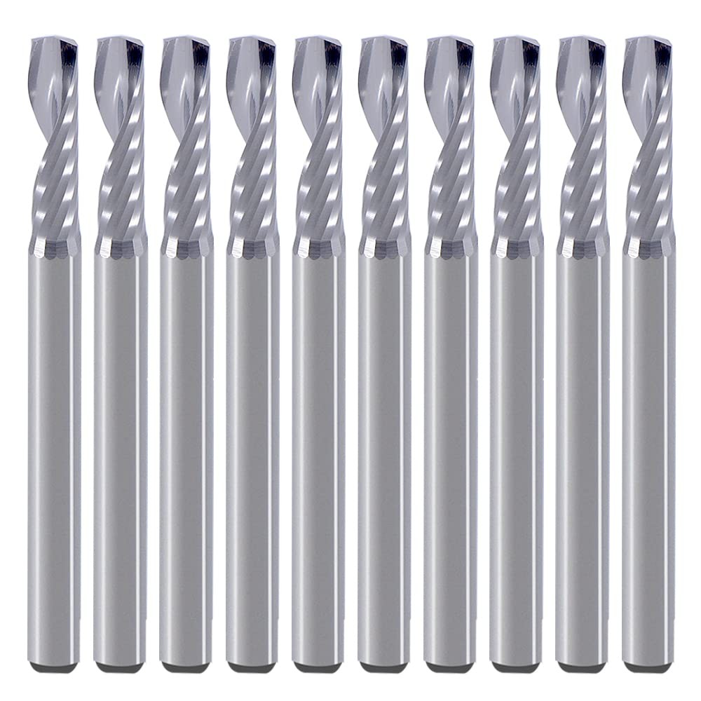 1/8 inch Shank,Single Flute (O Flute) Up Cut Spiral Router Bits End Mill Cutt...