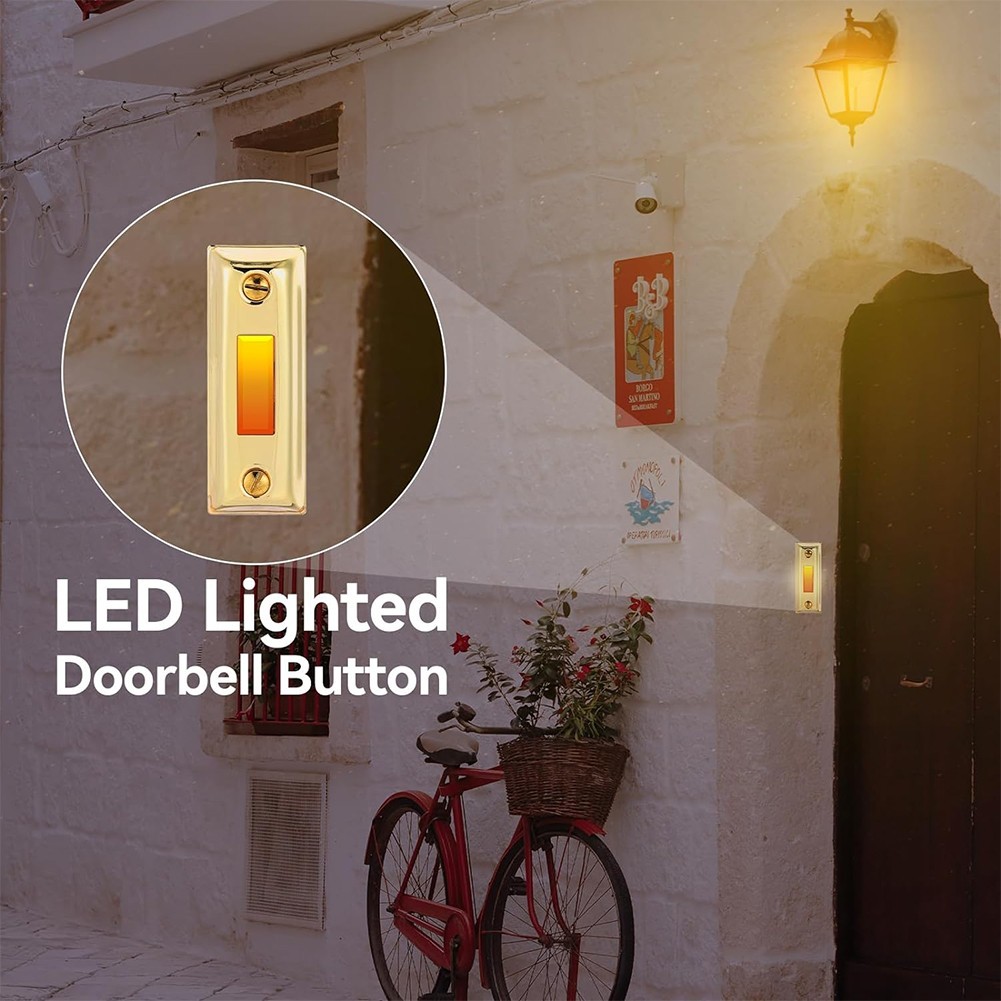 Home Use Wired Doorbell Button with Light for Clear Identification at Night