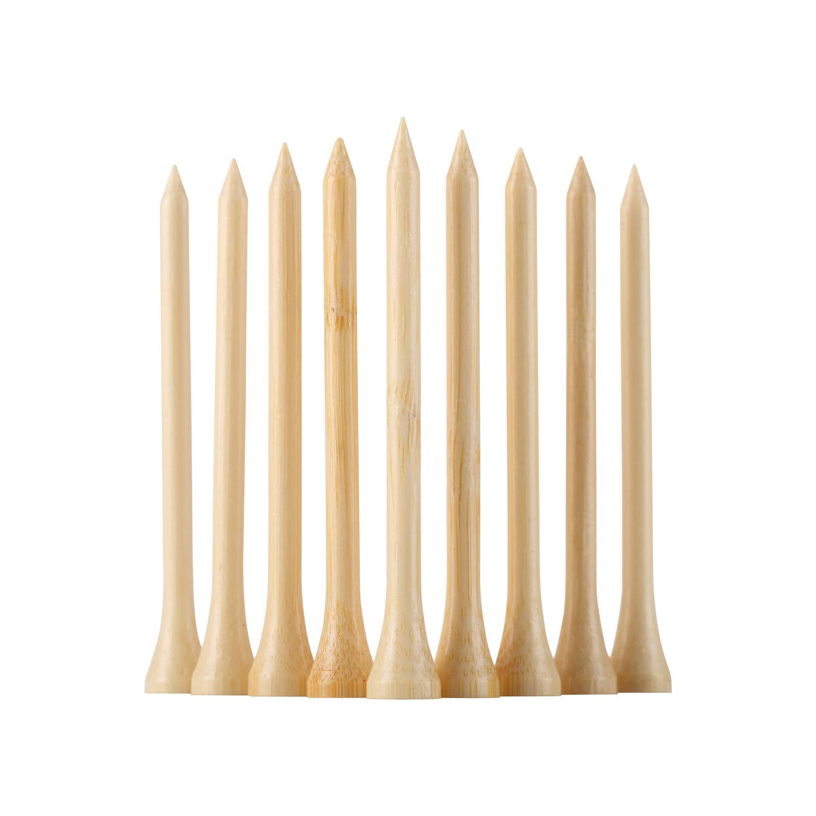 GFGL Golf Tees Durable Bamboo 100Pcs 3-1/4" Friendly Primary