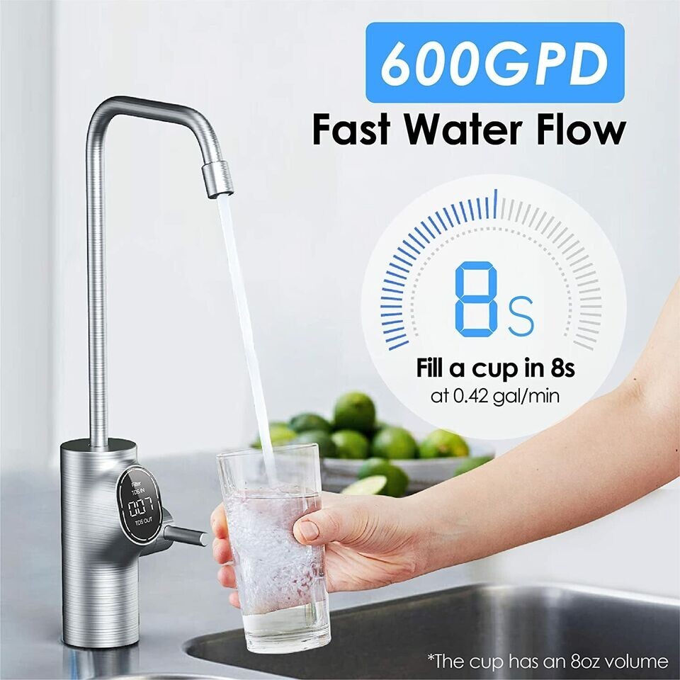 Waterdrop Refurbished D6 Reverse Osmosis System with WD- D6RF, 2 Filters, 2 Year