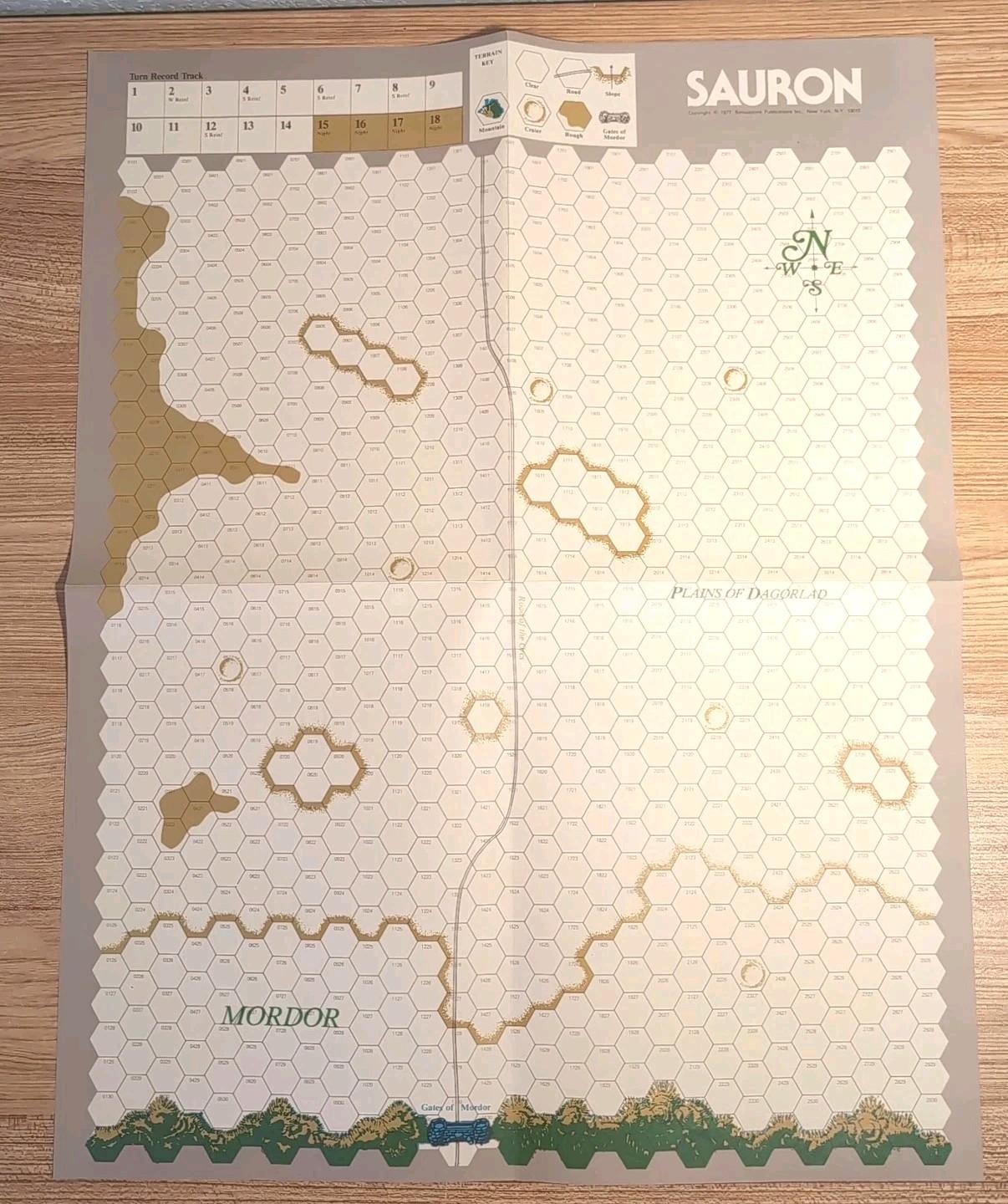 *PARTING OUT* 1977 SPI Middle Earth Trilogy *ORIGINAL MAP - SAURON*