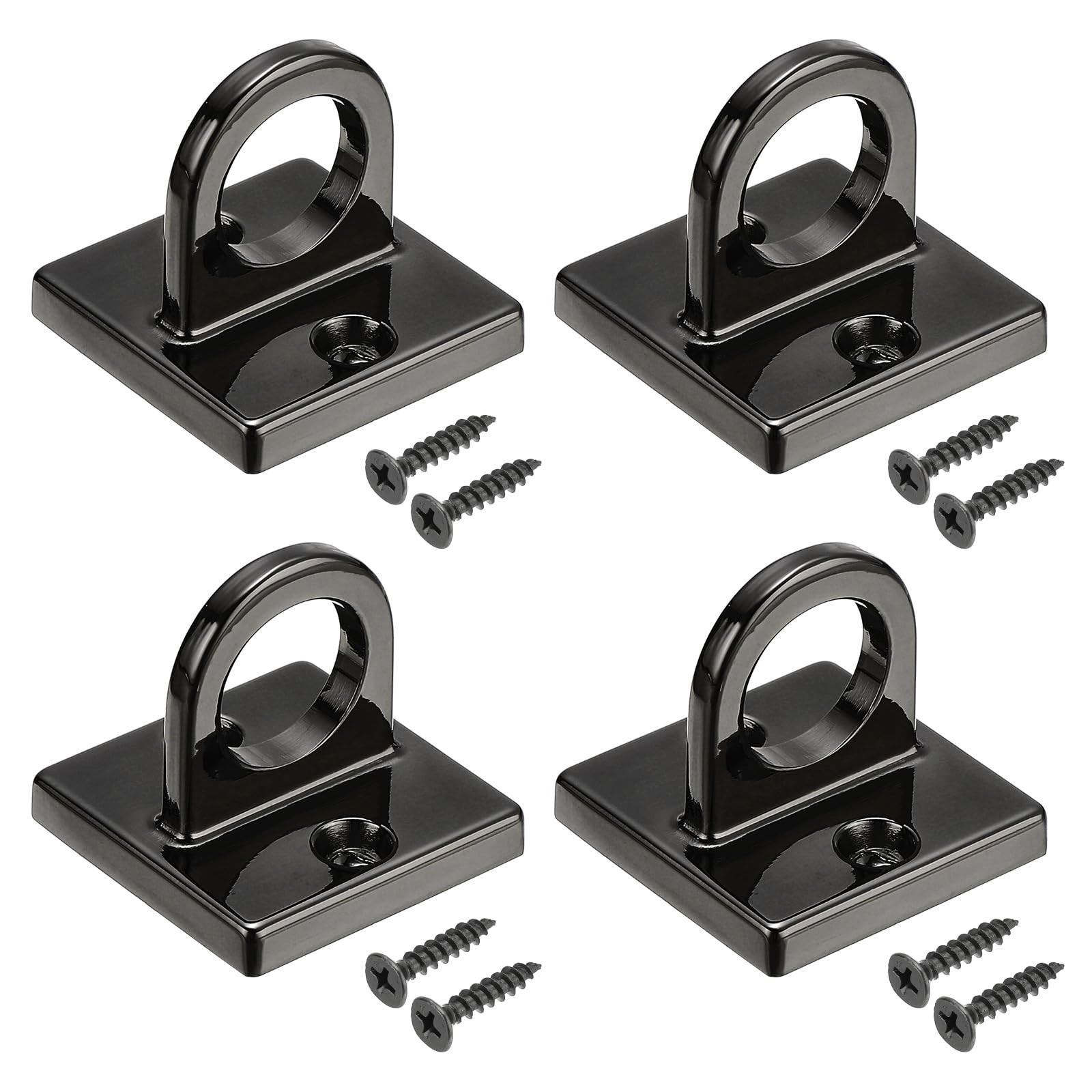 Pad Eye Plate U Hooks, 4 Pack Metal Ceiling Hook Wall Mount Loop with Screws ...